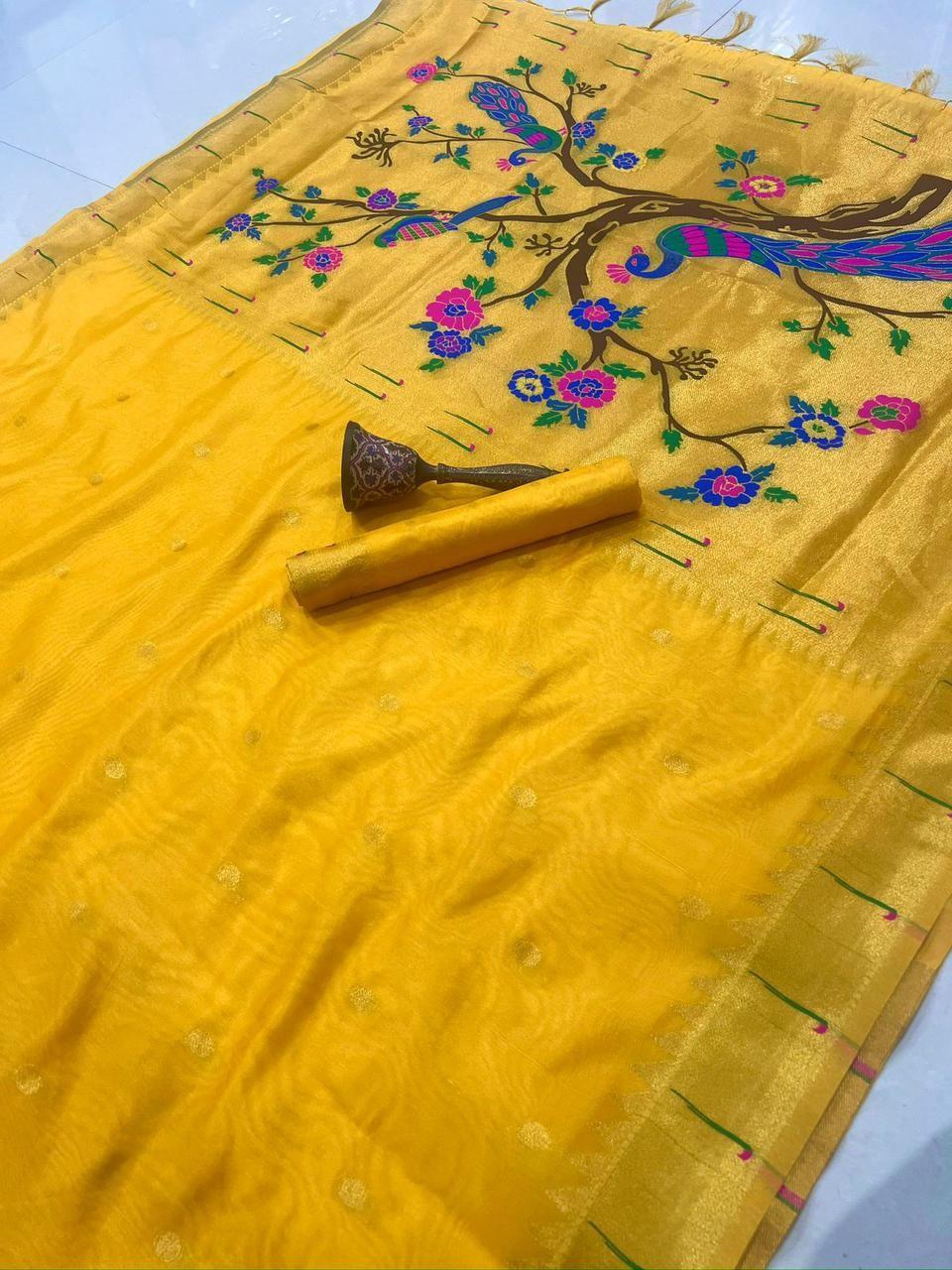 Khadi Raw Silk Paithani Sarees