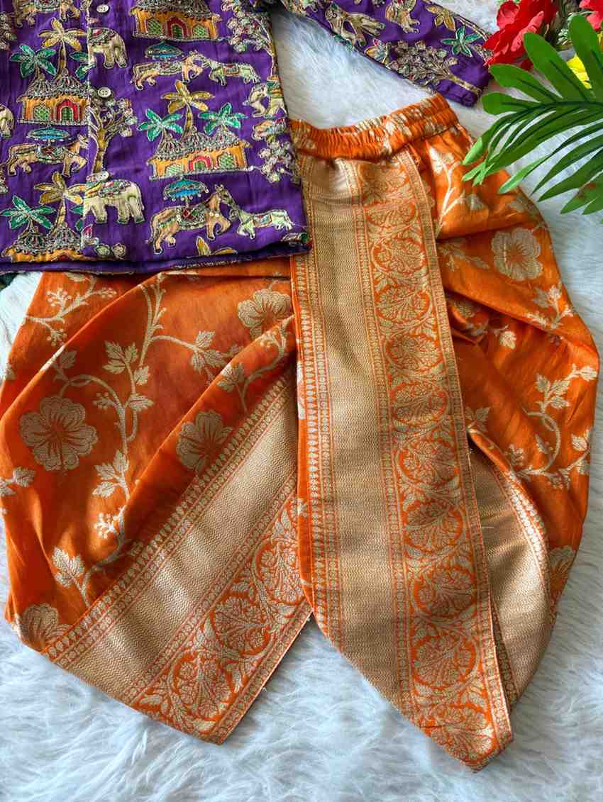 Kid's Viscose Natural Crepe Kurta Set