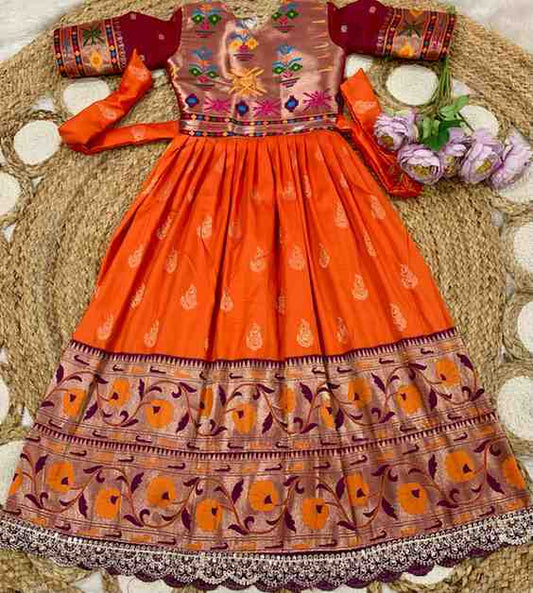 Kid's Paithani Soft Silk Lehengas