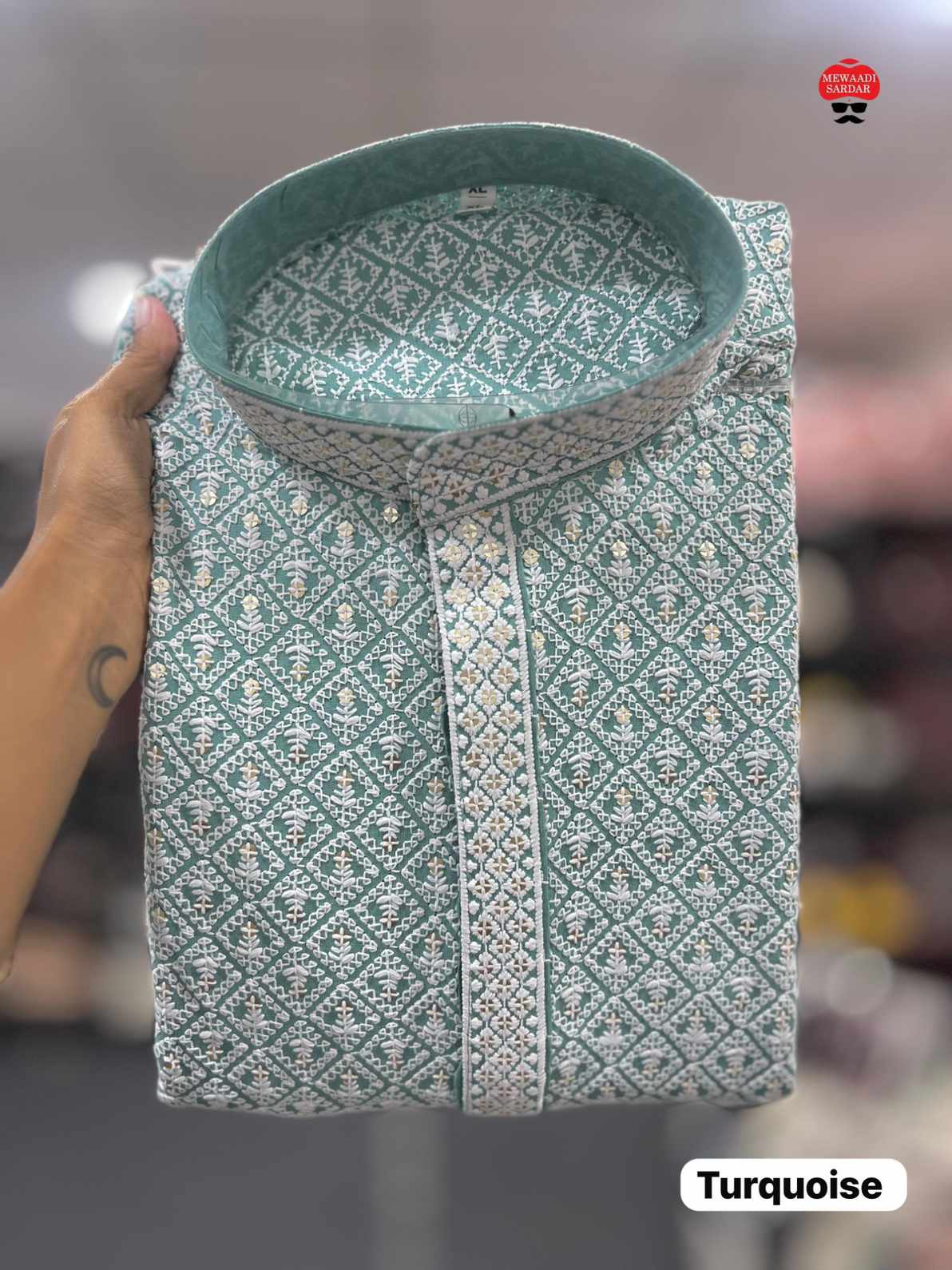 Men's Chickenkari Rayon Kurta Sets