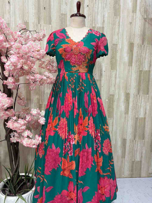 Floral Georgette Gown