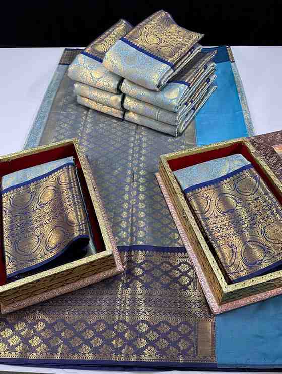 Fancy semi Kanchi tying model by Arhas Couture