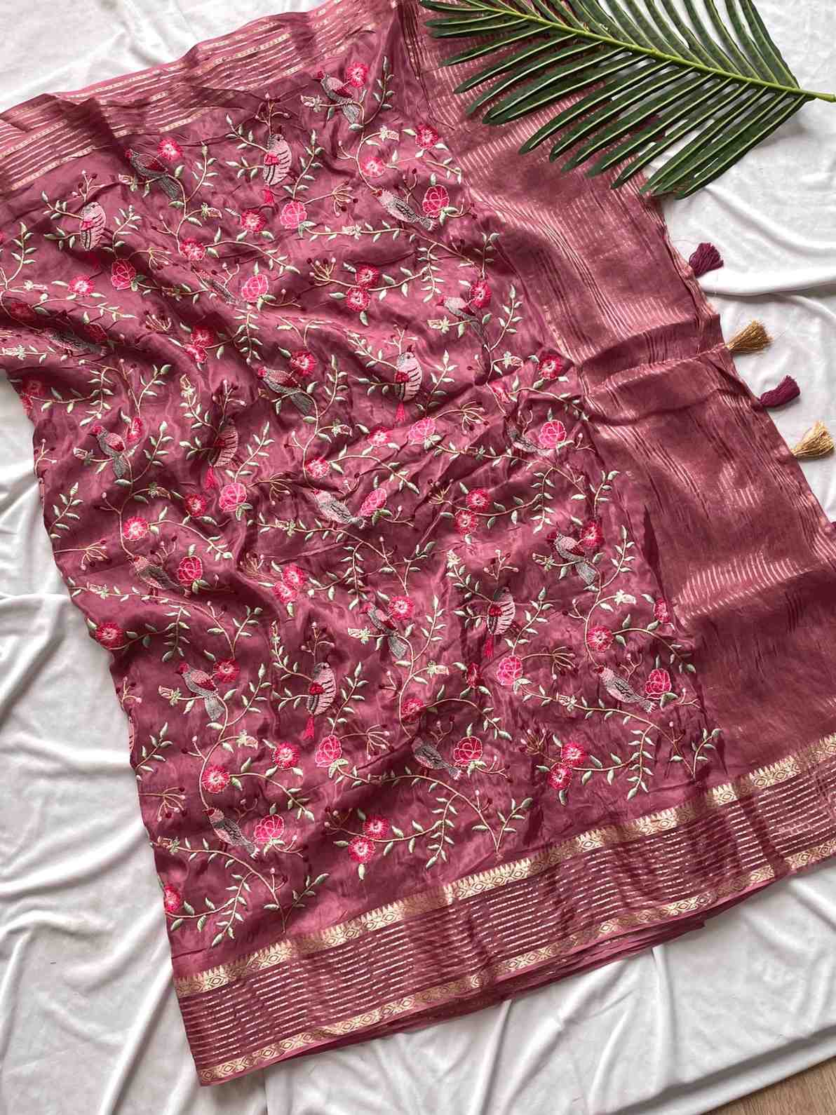 Embroidery Viscose Sarees