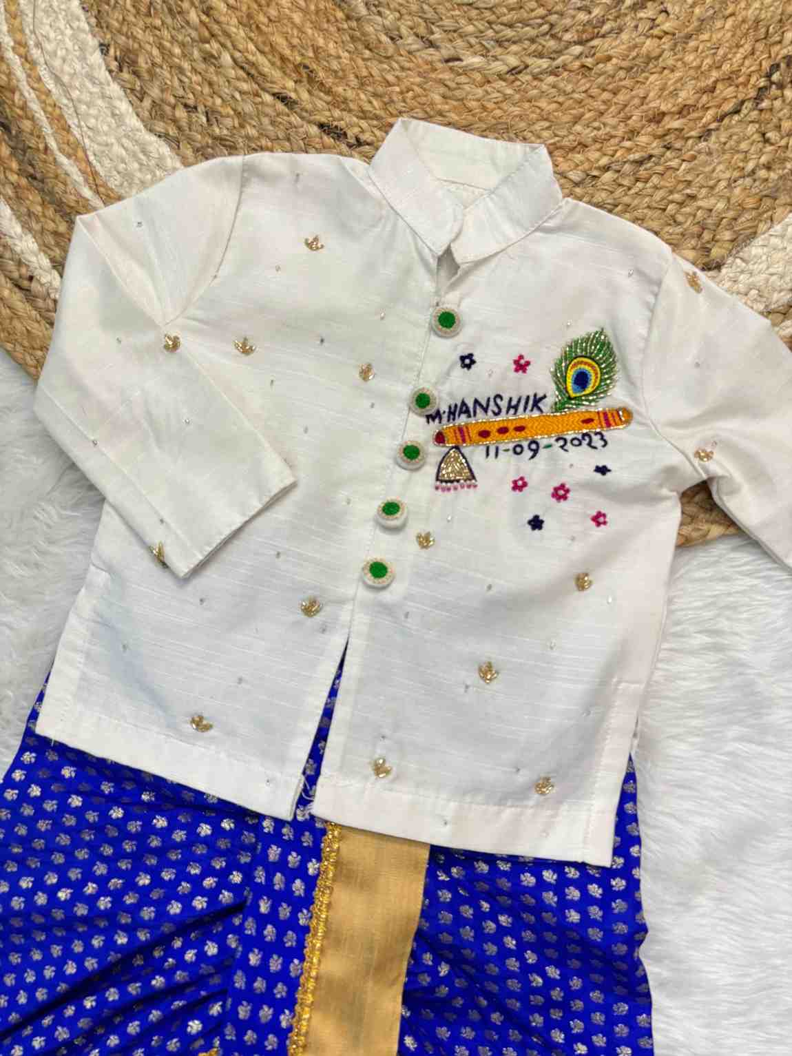 Kids raw silk kurta sets by Arhas Couture