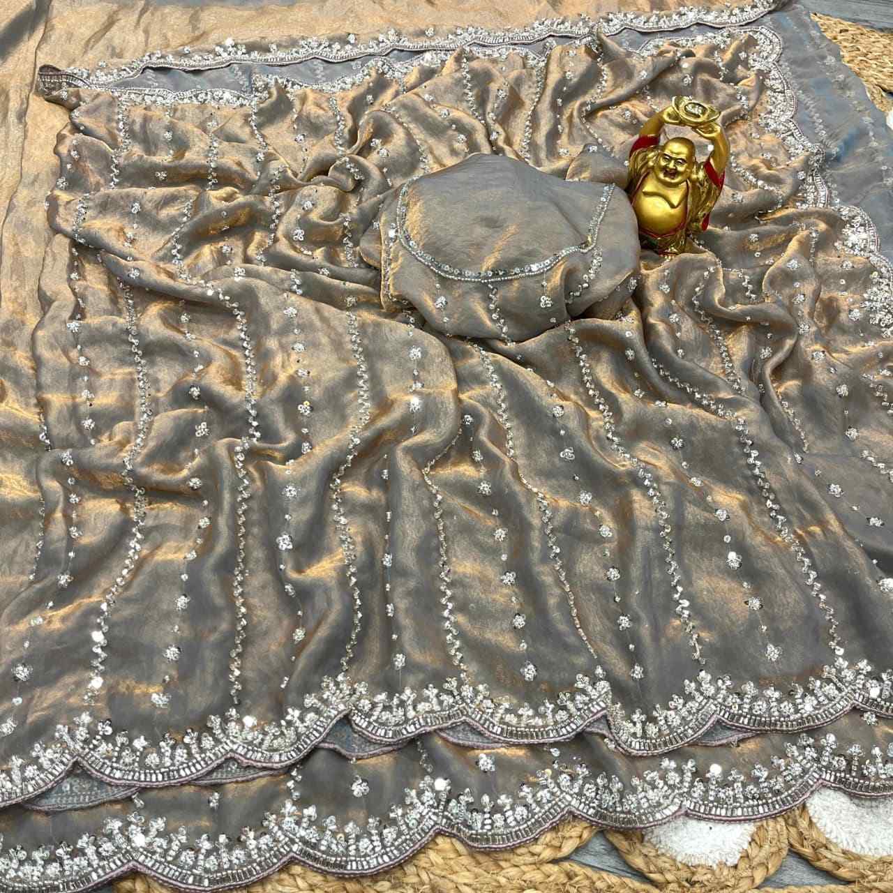 Space Silk Beed Work Sarees