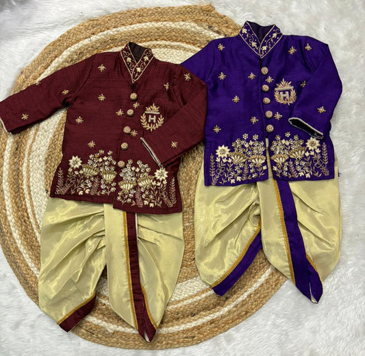 Kid's Soft Raw Silk Kurta Sets