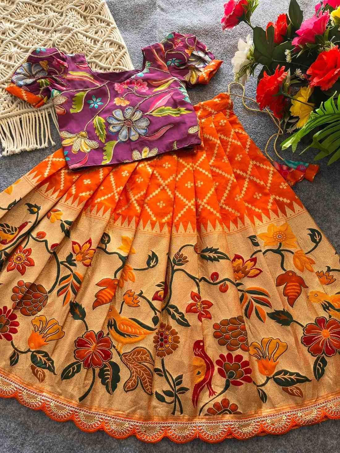 Kid's Dola Silk Lehengas