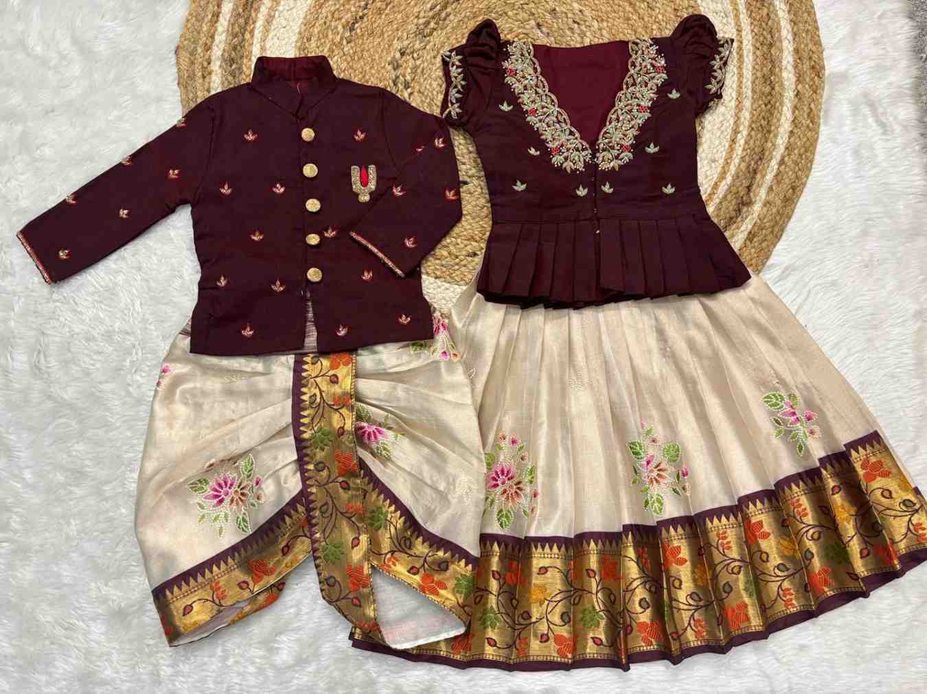 Kids tissue silk family outfits by Arhas Couture