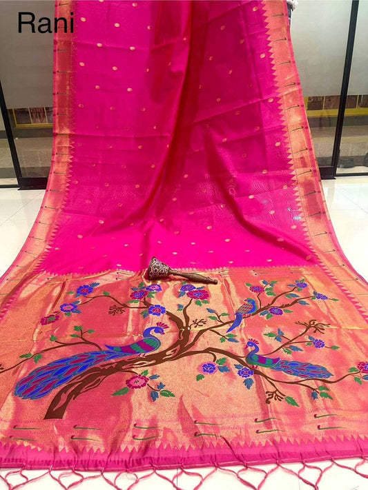Khadi Raw Silk Paithani Sarees
