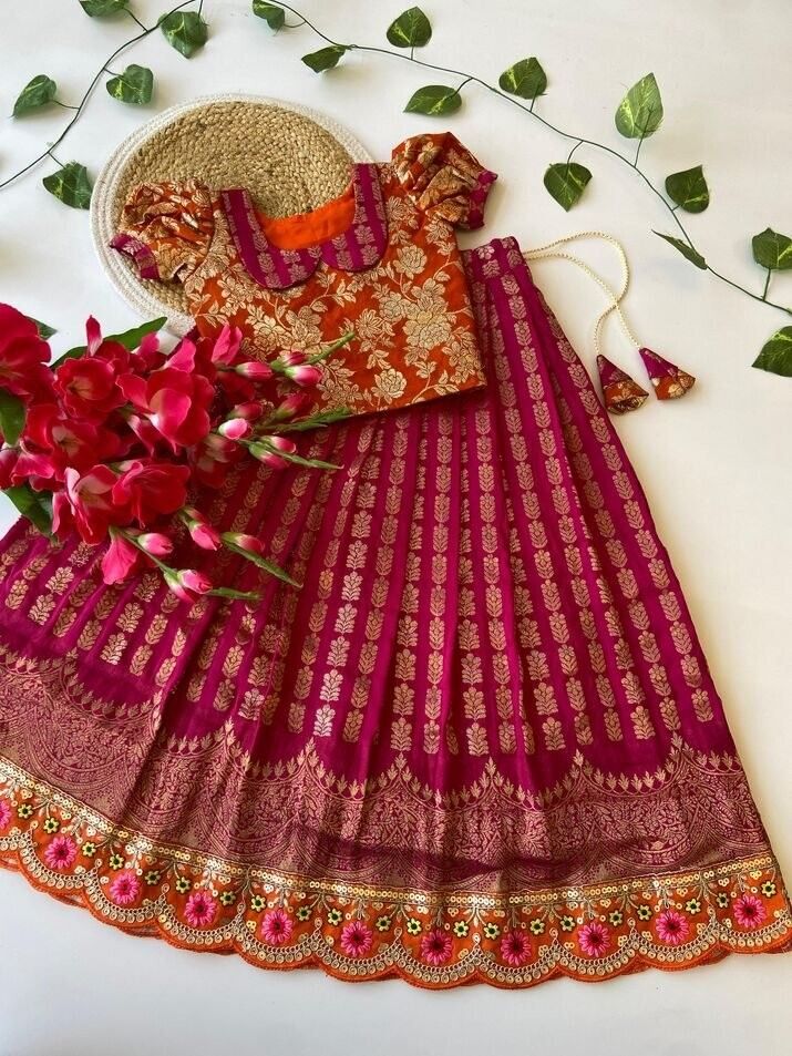 Russian Silk Lehangas