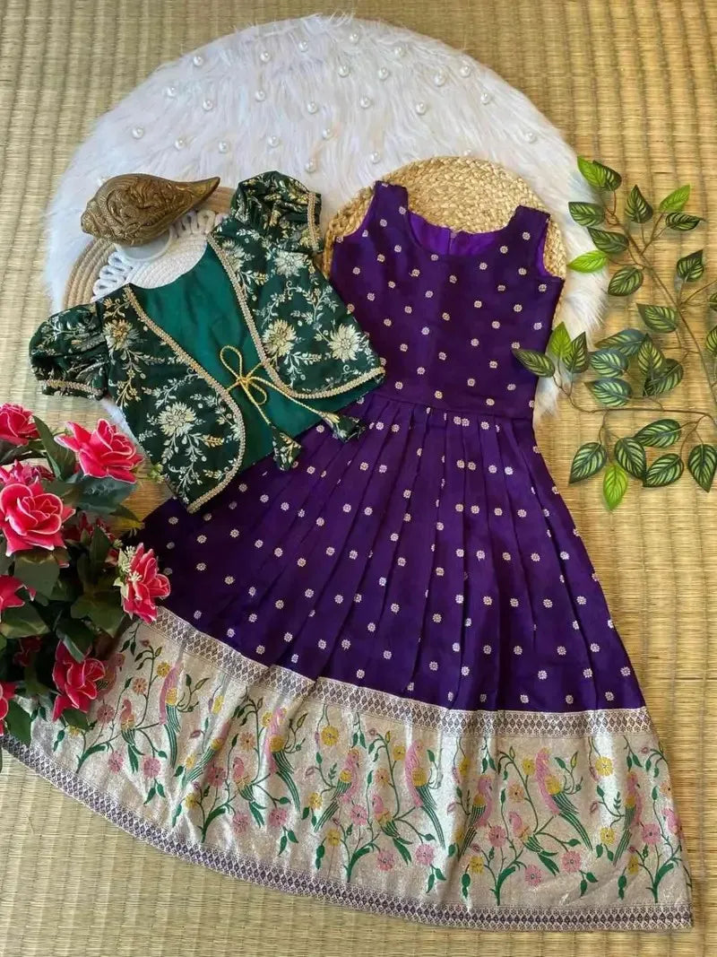 Kid’s Russian Dola Silk Lehengas