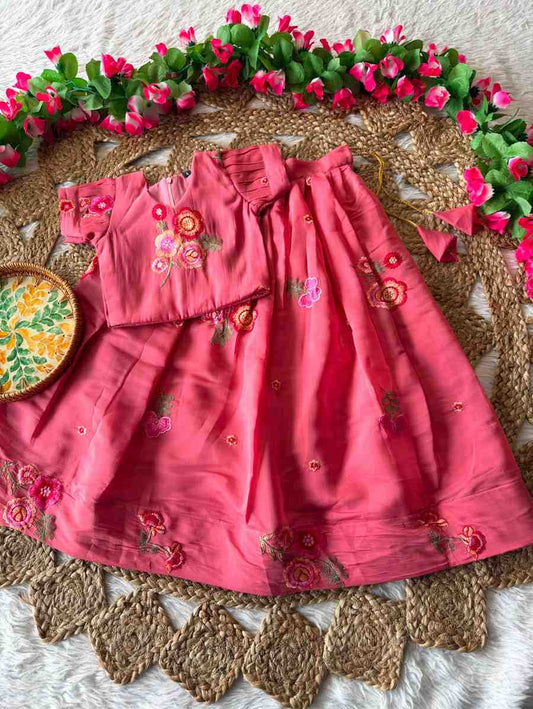 Kid's Mul Chanderi Lehengas