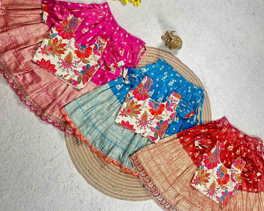 Kid's Viscose Crepe Lehengas