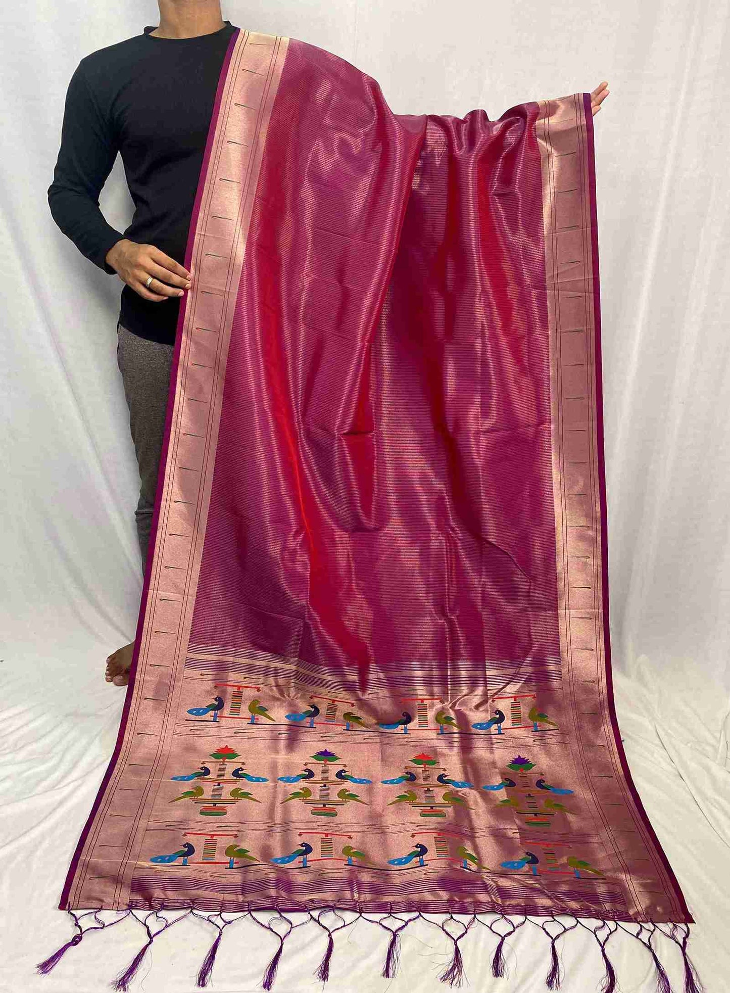 Tissue Paithani Semi Silk Sarees