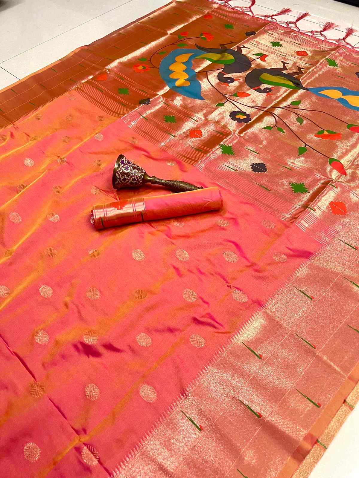 Triple Muniya Paithani Silk Sarees