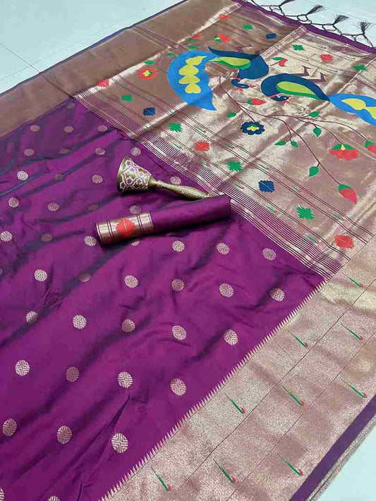 Triple Muniya Paithani Silk Sarees