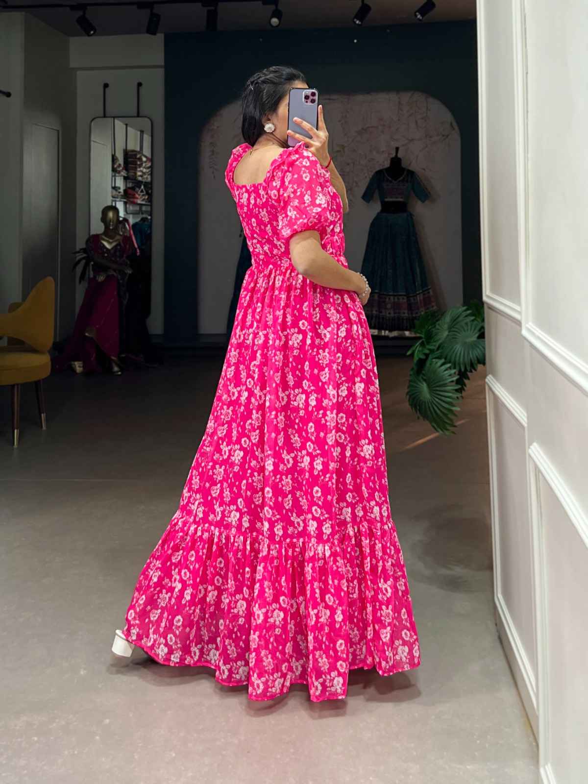 Floral Georgette Gowns