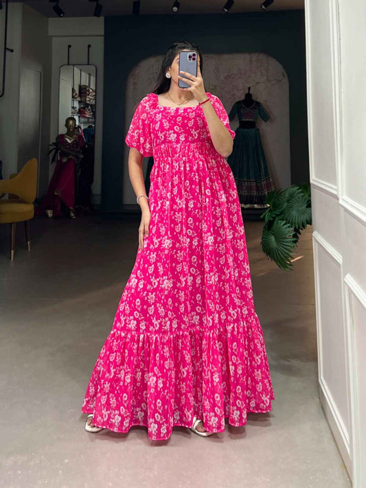 Floral Georgette Gowns
