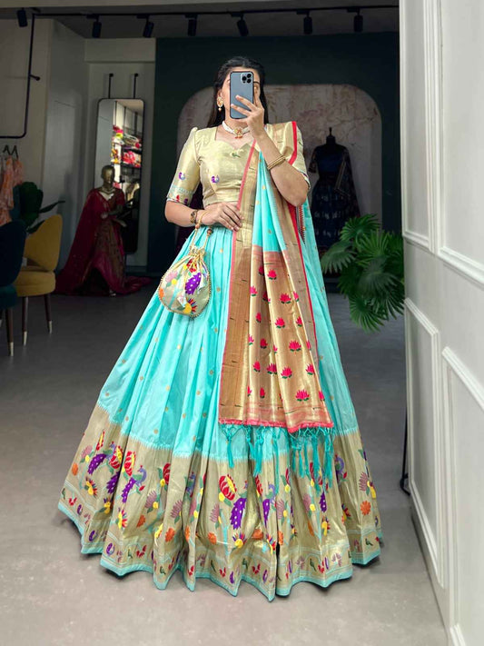 Jaquard Paithani Silk Lehanga