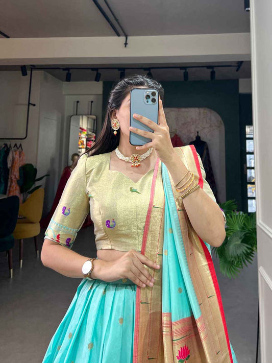 Jaquard Paithani Silk Lehanga