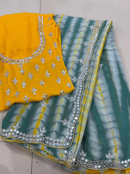 Tye Dye Chinnon Silk Sarees
