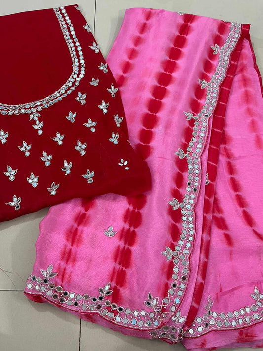Tye Dye Chinnon Silk Sarees