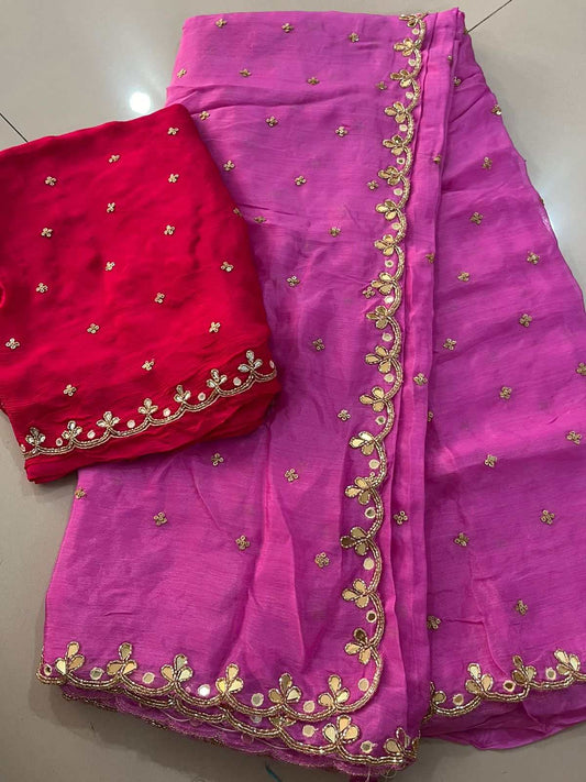 Customized Chinnon Silk Sarees