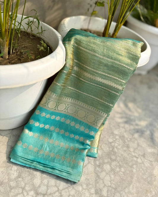 Crushed Banarasi Soft Tissue Silk Sarees