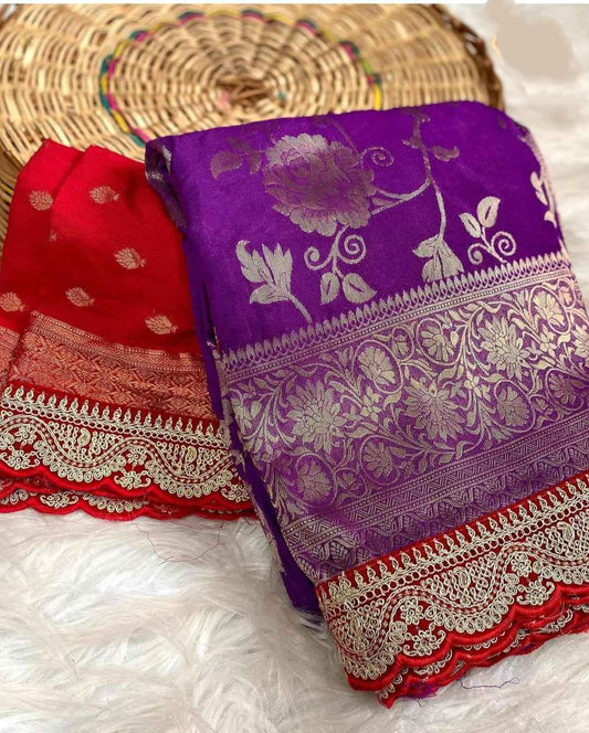 Khaddi Georgette Minakari Sarees