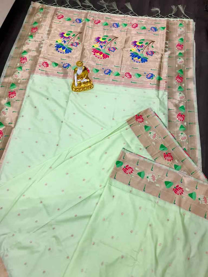 Lotus Brocade Paithani Silk Sarees