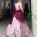 Jaquard Silk Lehangas
