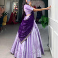 Jaquard Silk Lehangas