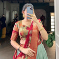 Jaquard Dola Silk Lehangas
