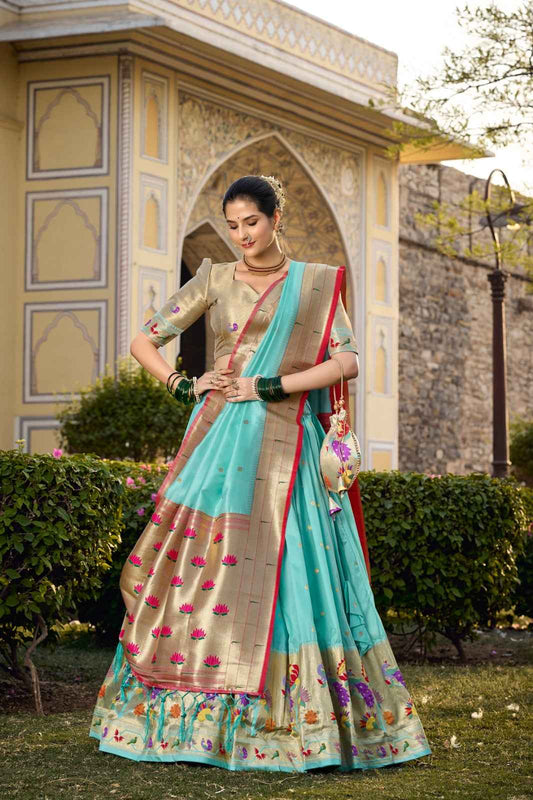 Jaquard Silk Paithani Lehengas