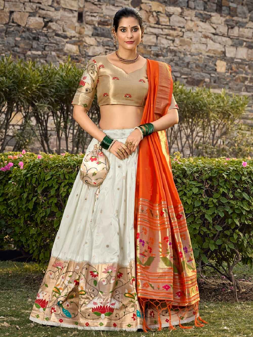 Jaquard Silk Paithani Lehengas
