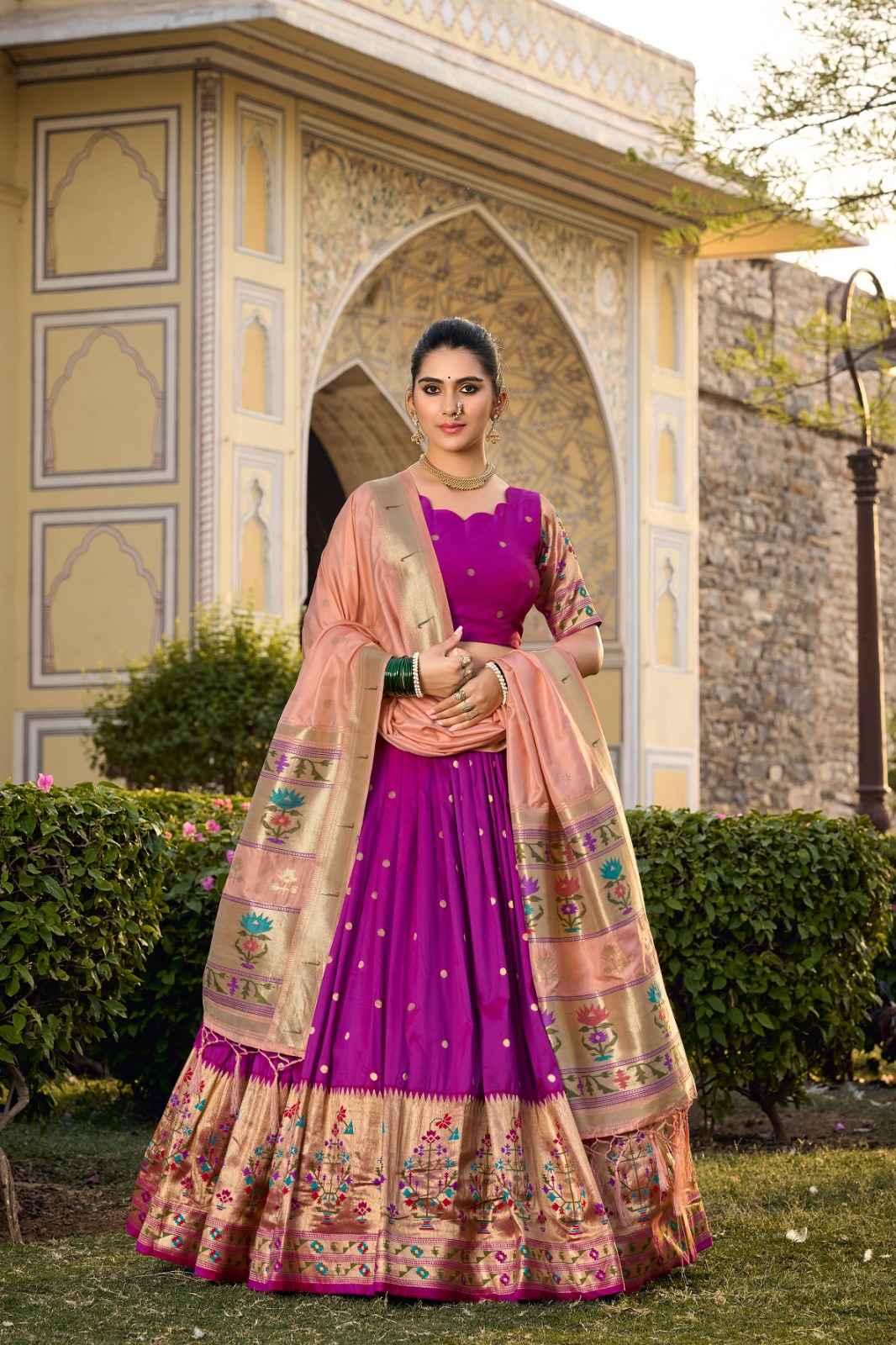 Jaquard Silk Paithani Lehengas