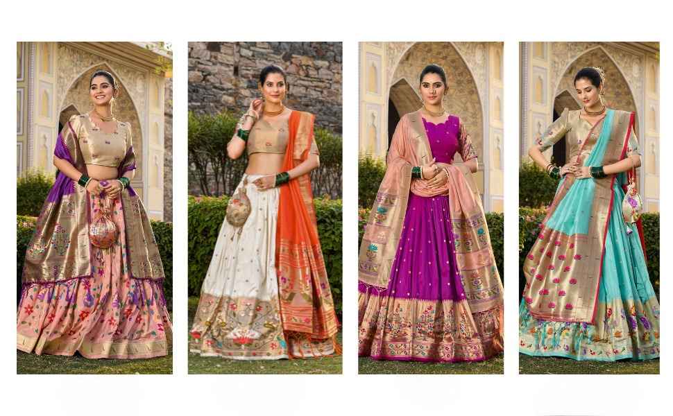 Jaquard Silk Paithani Lehengas