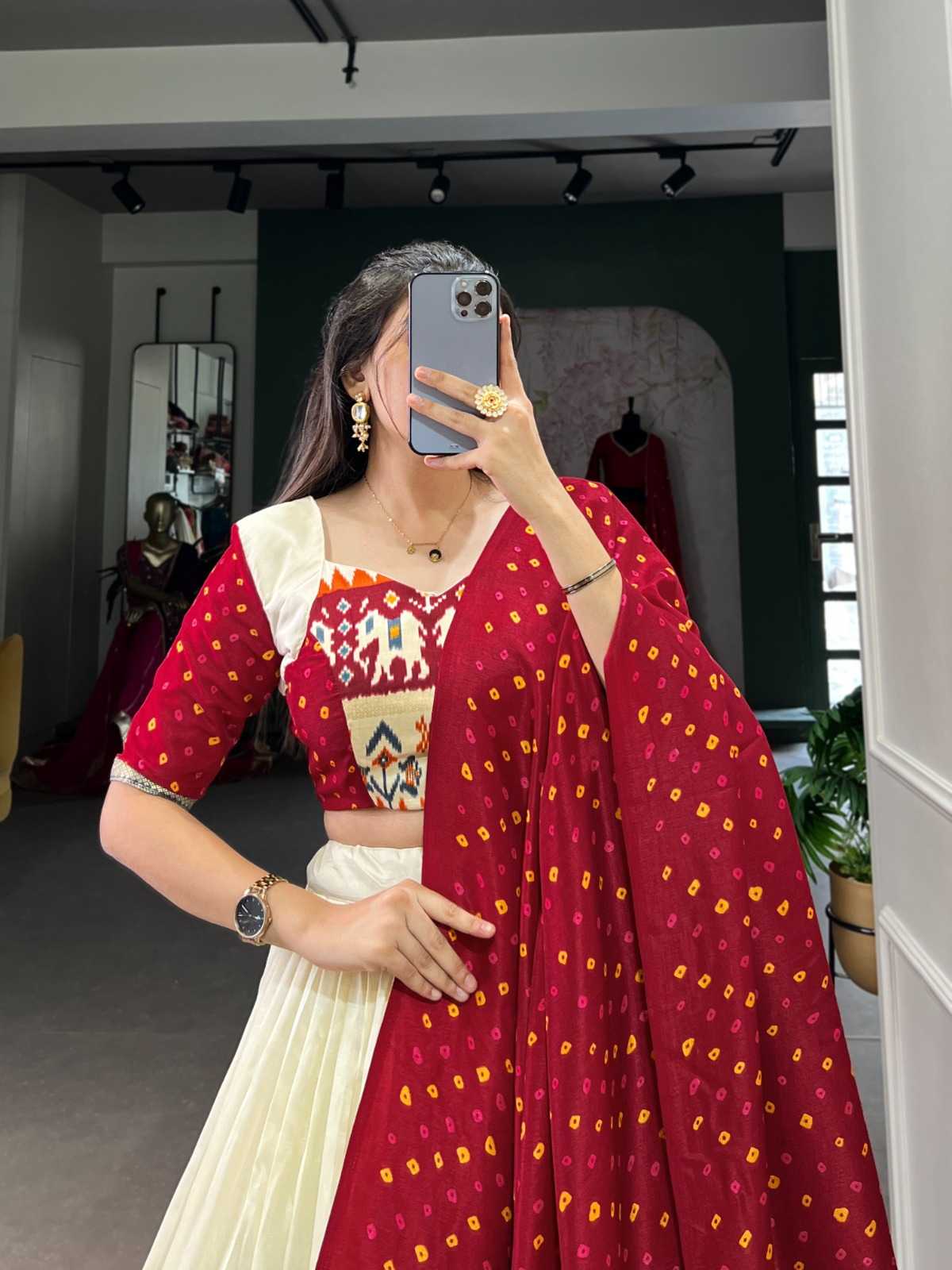 Patola Tussar Silk Lehangas