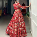 Floral Print Georgette Lehangas