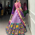 Kalamkari Tussar Silk Lehangas