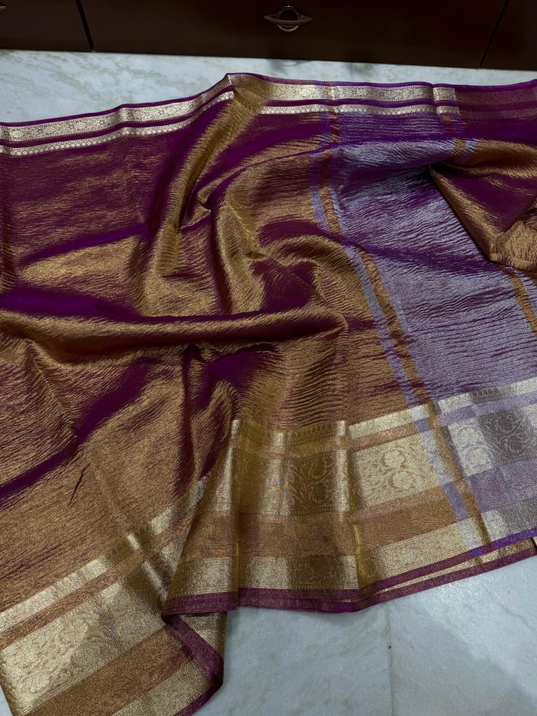 Soft Crushed Tissue Sarees