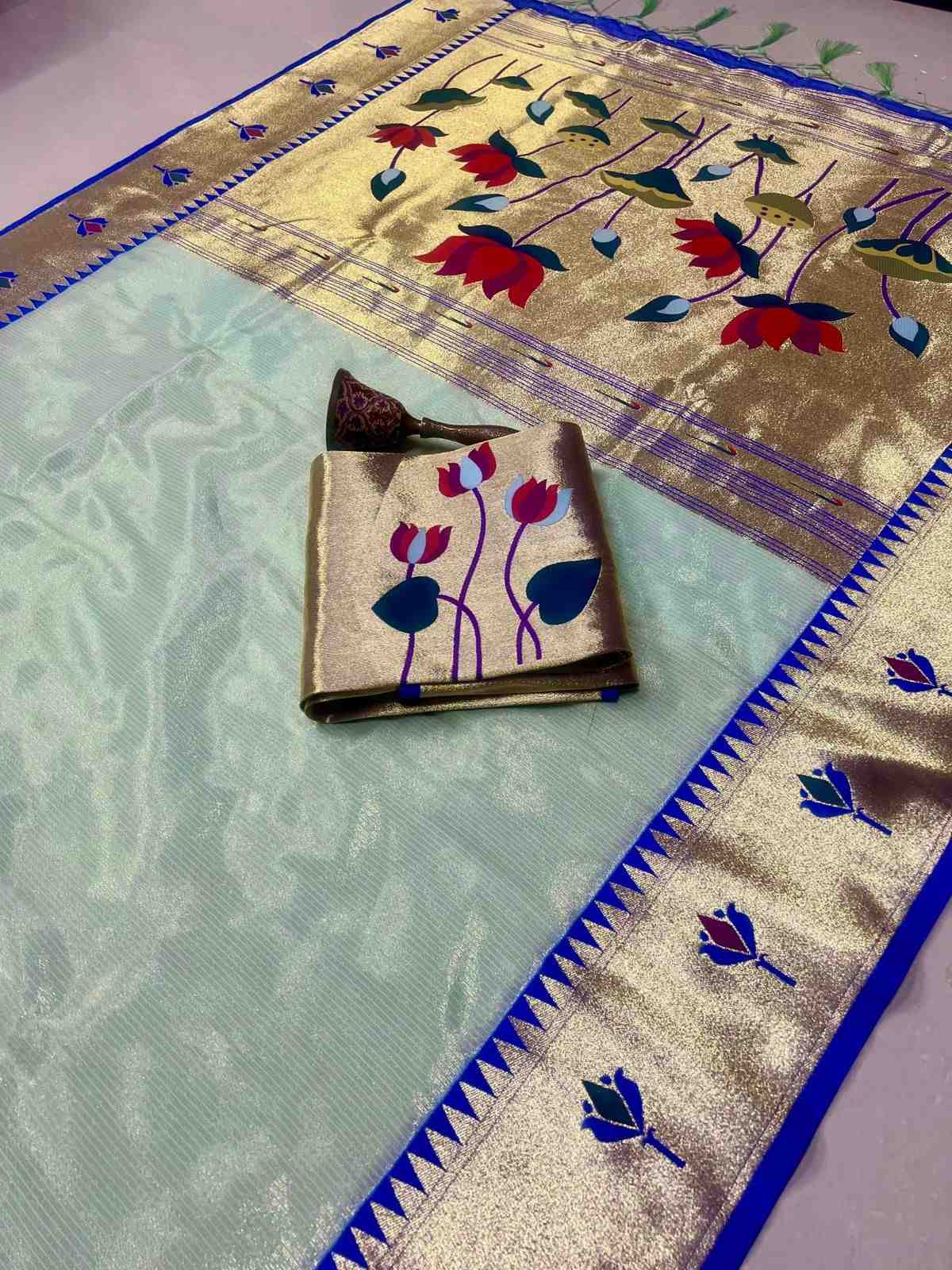 Zari Tissue Paithani Silk Sarees
