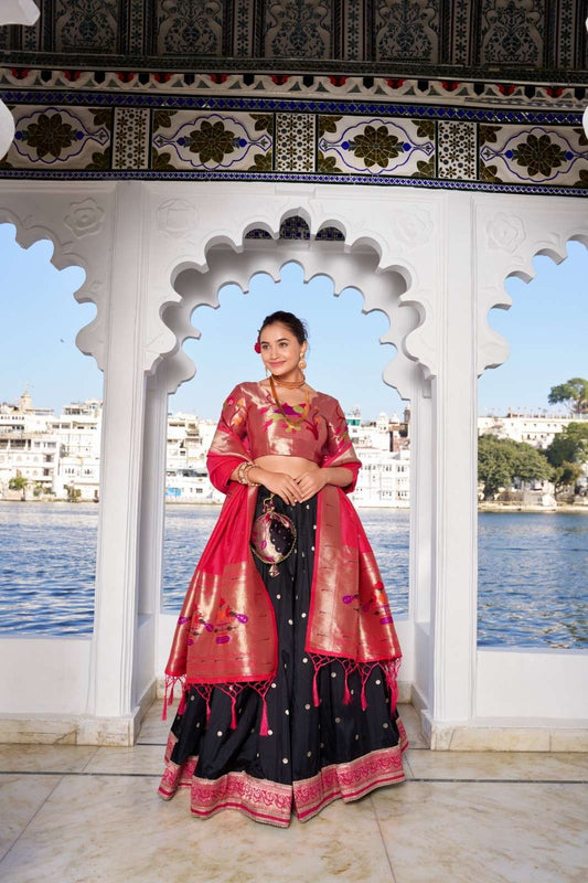 Paithani Jaquard Silk Lehangas