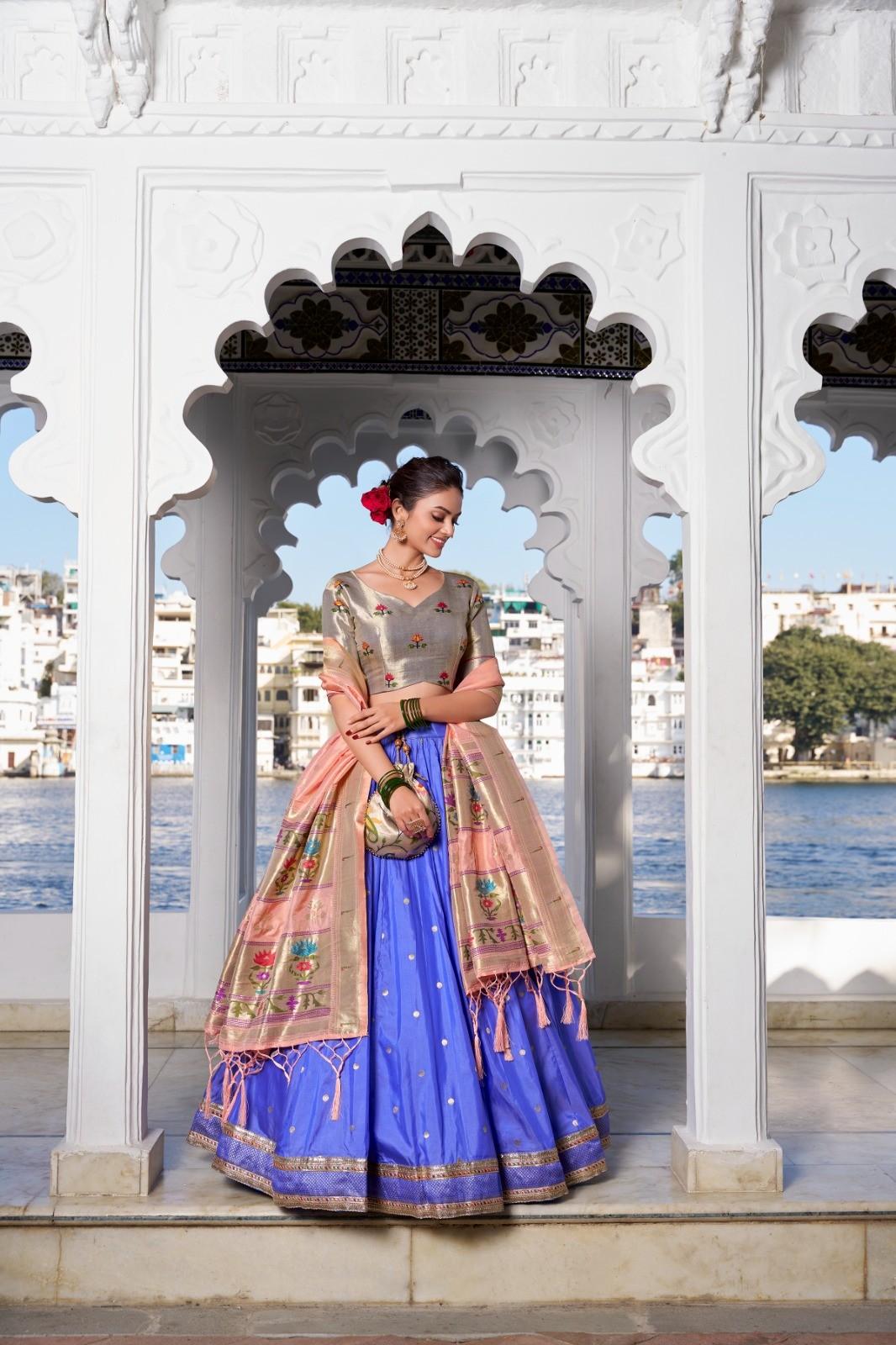 Paithani Jaquard Silk Lehangas