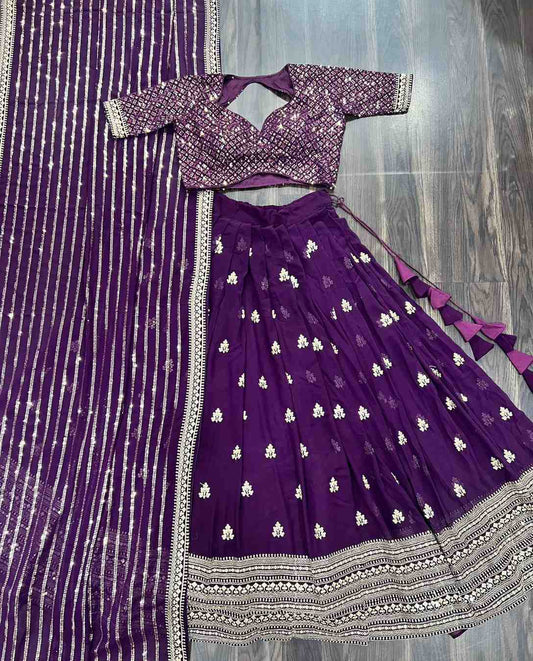 Embroidery Faux Georgette Lehanga