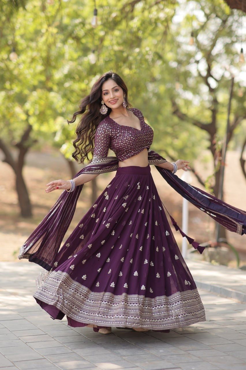 Embroidery Faux Georgette Lehanga