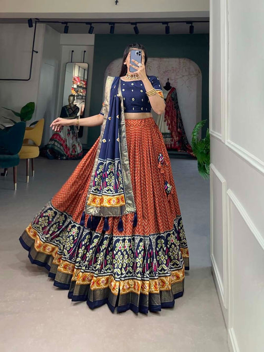 Patola Tussar Silk Lehangas