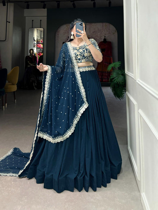 Embroidery Georgette Lehanga