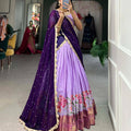 Embroidery Cotton Silk Lehangas