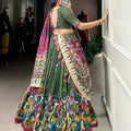 Kalamkari Tussar Silk Lehangas